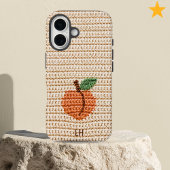 かわいいかぎ針編みの桃フルーツヤーン オーダーメイド名前イニシャル Case-Mate iPhoneケース