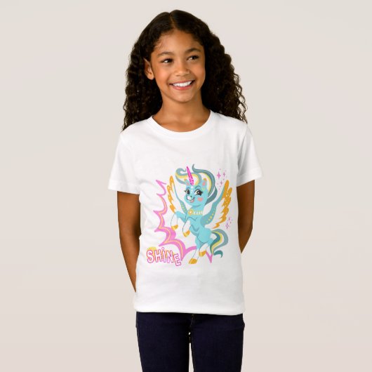 かわいいかつ強いユニコーン Tシャツ (正面フル)