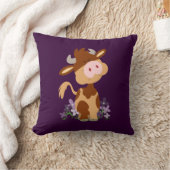 かわいいかみ砕く漫画牛枕 クッション (ブランケット)