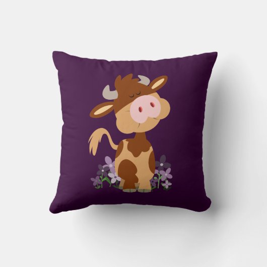 かわいいかみ砕く漫画牛枕 クッション (裏面)