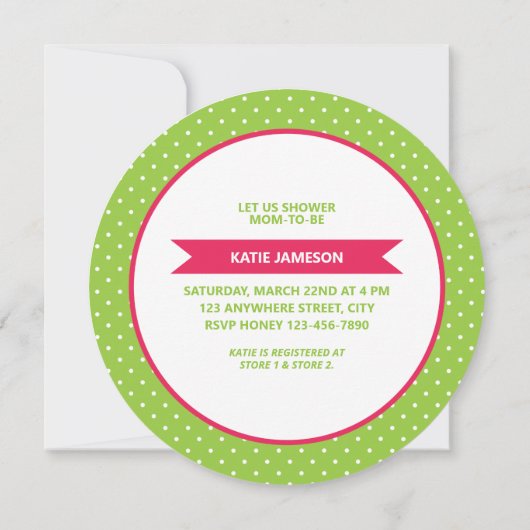 かわいいかわいいいちごのベビーシャワー 招待状 (裏面)