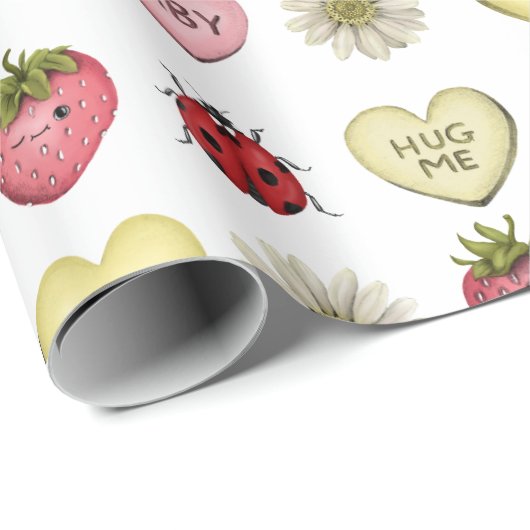 かわいいかわいいいちごバレンタインデーの模様 ラッピングペーパー (ロールコーナー)