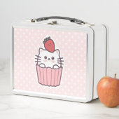 かわいいかわいいいちご猫カップケーキアニメ メタルランチボックス (インサイチュ)