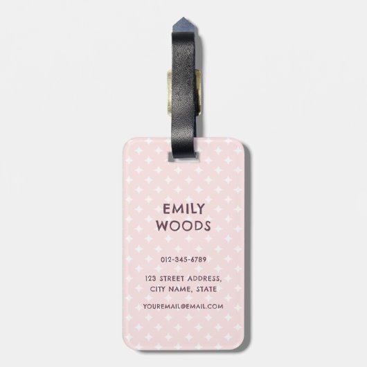 かわいいかわいいいちご猫カップケーキアニメ ラゲッジタグ (裏面縦)