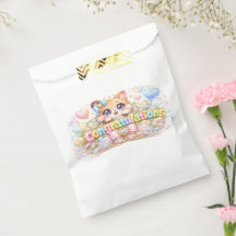 かわいいかわいいおめでとう猫パステルピンクの花