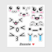 かわいいかわいいおもしろいアニメ顔 シール (シート)