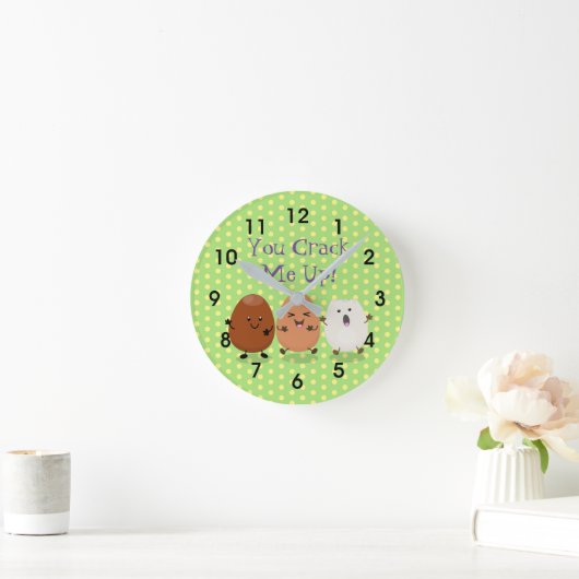 かわいいかわいいおもしろい卵漫画イラストレーション ラウンド壁時計 (ホーム)
