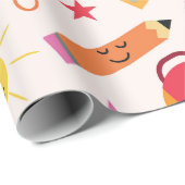 かわいいかわいいおもしろい学校用品 ラッピングペーパー (ロールコーナー)