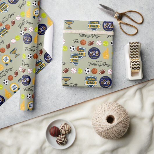かわいいかわいいお父さんの日 ラッピングペーパー (クラフト)