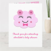 かわいいかわいいがピンクの雲の名前をカスタムするを笑っている サンキューカード (正面)