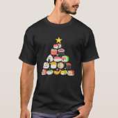 かわいいかわいいすしクリスマスツリーサケまき日本 Tシャツ (正面)
