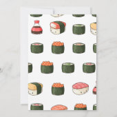 かわいいかわいいすしパーティーガール誕生日 招待状 (裏面)