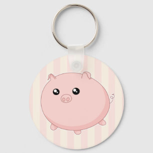 かわいいかわいいのぽっちゃりしたピンクのブタ キーホルダー