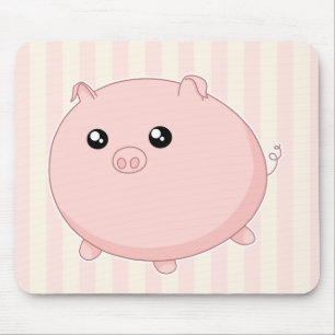 かわいいかわいいのぽっちゃりしたピンクのブタ マウスパッド