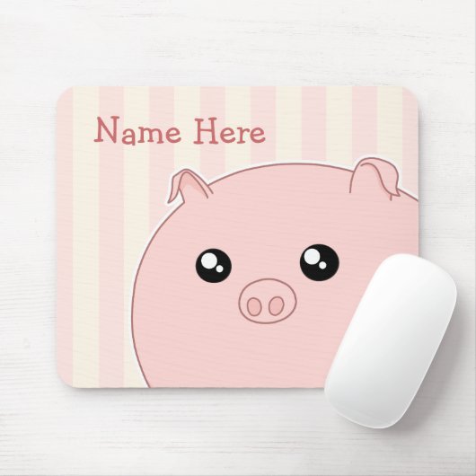 かわいいかわいいのぽっちゃりしたピンクのブタ マウスパッド (マウス)
