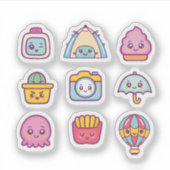 かわいいかわいいのアイコンのステッカーセット シール (正面)