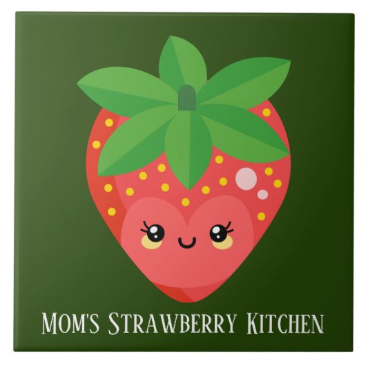 かわいいかわいいのイチゴのデコールキッチン タイル (正面)