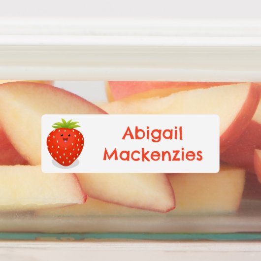 かわいいかわいいのイチゴパーソナライズされた漫画 ラベル (貼付)