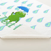 かわいいかわいいのカエルと雨 シェルパブランケット (3/4)