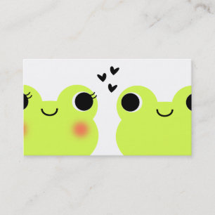 かわいいかわいいのカエルのカップルの結婚の仲介の名刺 名刺