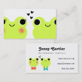 かわいいかわいいのカエルのカップルの結婚の仲介の名刺 名刺 (正面/裏面)