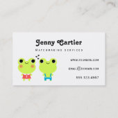 かわいいかわいいのカエルのカップルの結婚の仲介の名刺 名刺 (裏面)