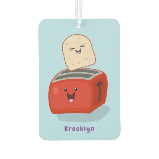 かわいいかわいいのトーストと赤トースター漫画 カーエアーフレッシュナー (裏面)