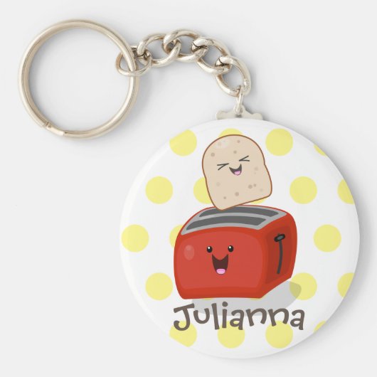 かわいいかわいいのトーストと赤トースター漫画 キーホルダー (正面)