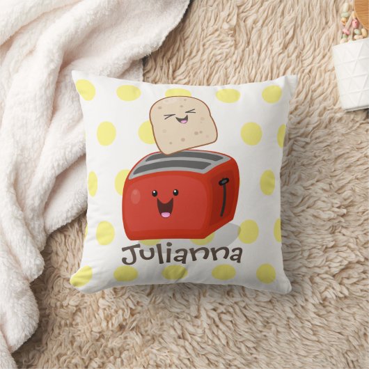 かわいいかわいいのトーストと赤トースター漫画 クッション (ブランケット)