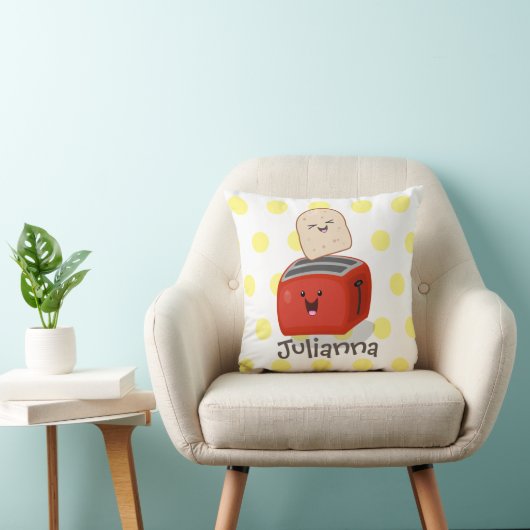 かわいいかわいいのトーストと赤トースター漫画 クッション (椅子)