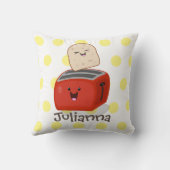 かわいいかわいいのトーストと赤トースター漫画 クッション (裏面)