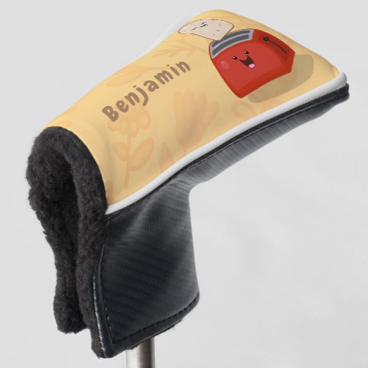 かわいいかわいいのトーストと赤トースター漫画 ゴルフヘッドカバー (3/4 正面)