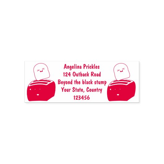 かわいいかわいいのトーストと赤トースター漫画 セルフインキングスタンプ (デザイン)