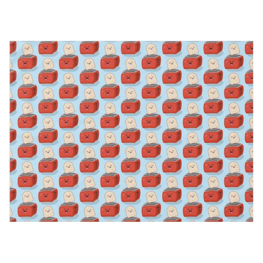 かわいいかわいいのトーストと赤トースター漫画 テーブルクロス (正面(横))