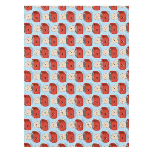 かわいいかわいいのトーストと赤トースター漫画 テーブルクロス (正面)