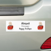 かわいいかわいいのトーストと赤トースター漫画 バンパーステッカー (車上)