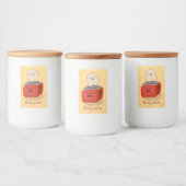 かわいいかわいいのトーストと赤トースター漫画 フードラベル (ボトル)