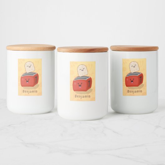 かわいいかわいいのトーストと赤トースター漫画 フードラベル (ボトル)