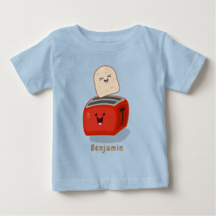 かわいいかわいいのトーストと赤トースター漫画 ベビーTシャツ