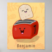 かわいいかわいいのトーストと赤トースター漫画 ポスター (正面)