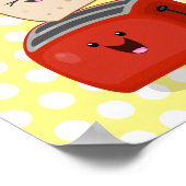 かわいいかわいいのトーストと赤トースター漫画 ポスター (角)