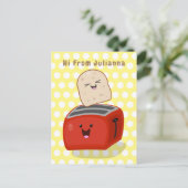 かわいいかわいいのトーストと赤トースター漫画 ポストカード (スタンド正面)