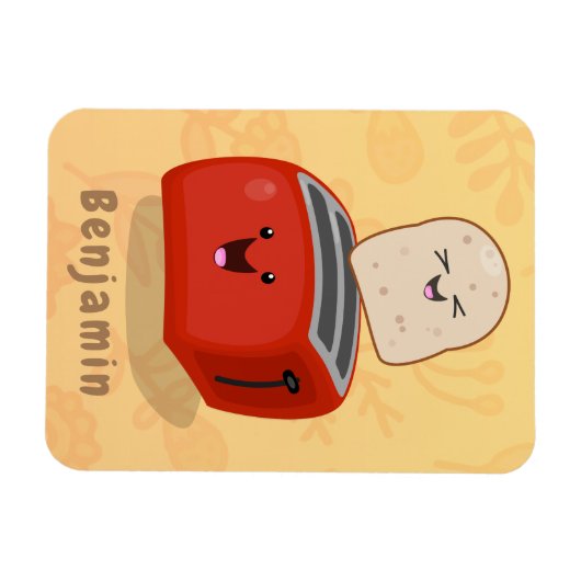 かわいいかわいいのトーストと赤トースター漫画 マグネット (横)