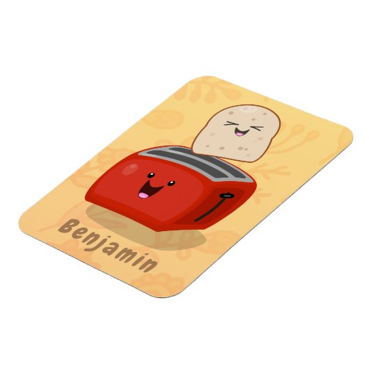 かわいいかわいいのトーストと赤トースター漫画 マグネット (左側)