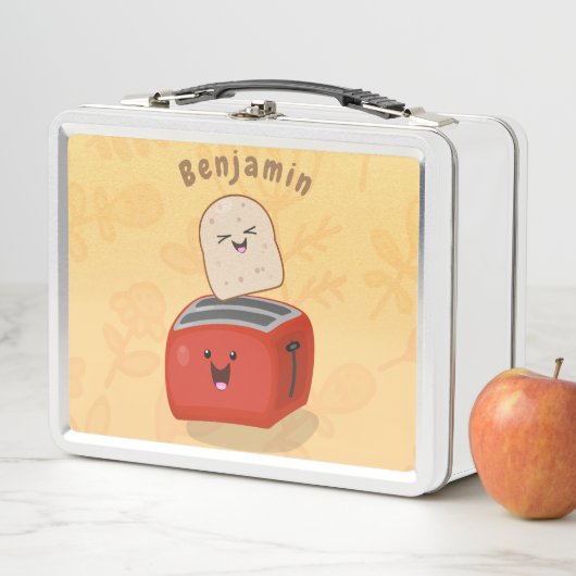 かわいいかわいいのトーストと赤トースター漫画 メタルランチボックス (インサイチュ)