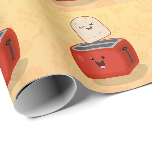 かわいいかわいいのトーストと赤トースター漫画 ラッピングペーパー (ロールコーナー)