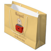 かわいいかわいいのトーストと赤トースター漫画 ラージペーパーバッグ (正面アングル)