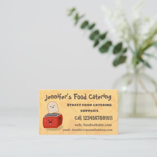 かわいいかわいいのトーストと赤トースター漫画 名刺 (スタンド正面)