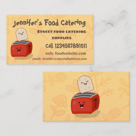 かわいいかわいいのトーストと赤トースター漫画 名刺 (正面/裏面)