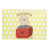 かわいいかわいいのトーストと赤トースター漫画 枕カバー (裏面)